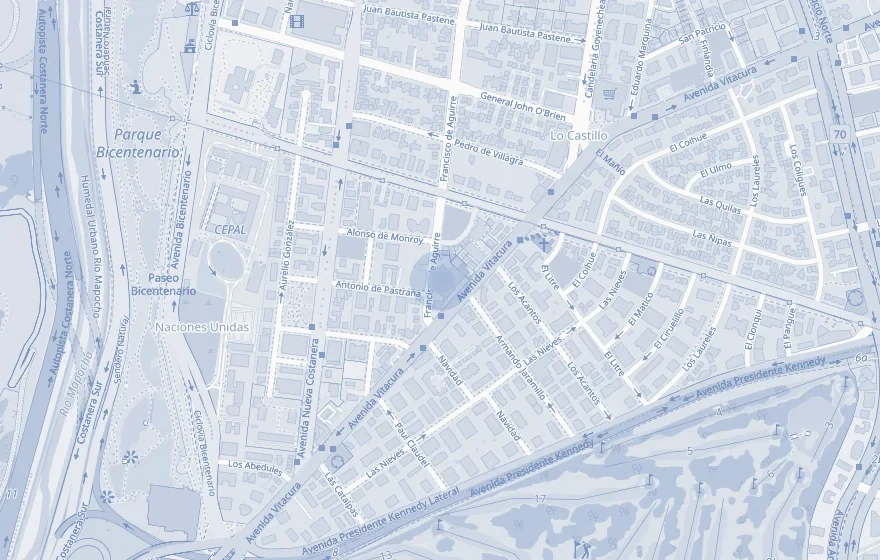 Mapa de la ubicacion en Avenida Vitacura 3568, Vitacura, Santiago